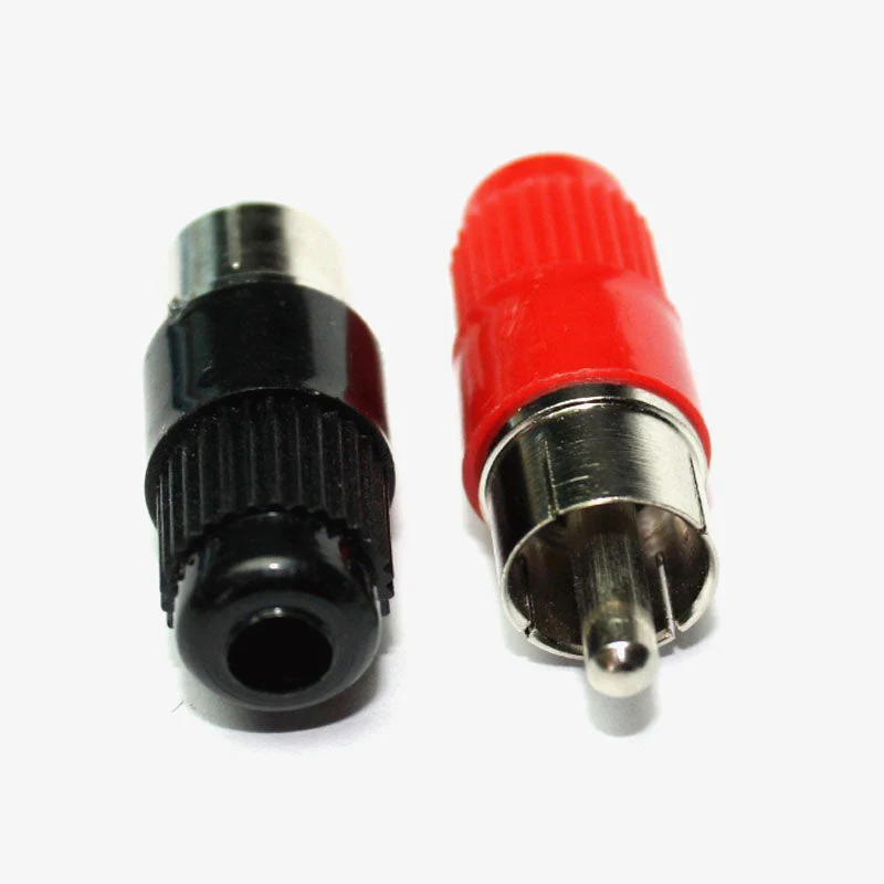 RCA Plug Male Connector Pair (Red & Black) - Image 3